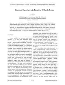 22 Proposed Experiments to Detect the E-Matrix Frame