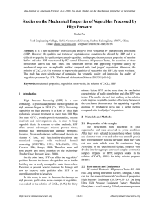 61 Studies on the Mechanical Properties of Vegetables Processed by High Pressure