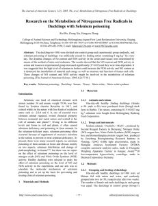 77 Research on the Metabolism of Nitrogenous Free Radicals in Ducklings with Selenium poisoning
