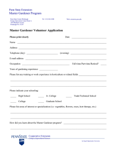 Allegheny County Master Gardener Application