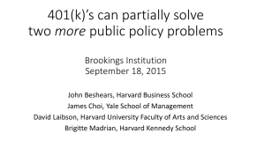 401(k)’s can partially solve more Brookings Institution September 18, 2015