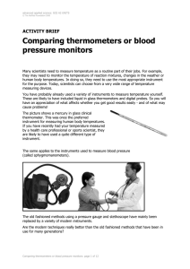 Comparing thermometers or blood pressure monitors ACTIVITY BRIEF