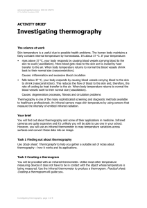 Investigating thermography ACTIVITY BRIEF