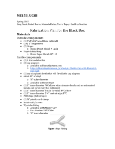 Fabrication Plan for the Black Box ME153, UCSB Materials Outside components