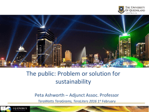 The public: Problem or solution for sustainability TeraWatts TeraGrams, TeraLiters 2016
