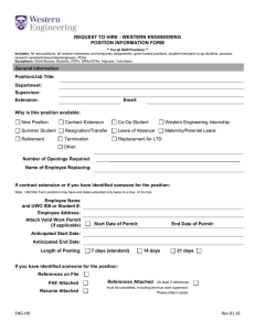 Position Information Form (PIF)