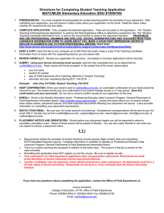Directions for Completing Student Teaching Application MATC/MLEE Elementary Education (EDU 6750/6765)
