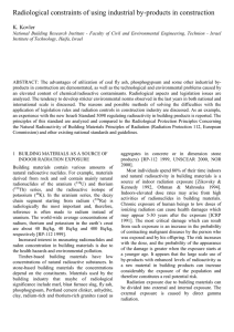 Radiological constraints of using industrial by-products in construction K. Kovler