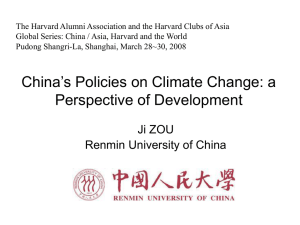 ZOU Ji, China's Policies on Climate Change: a Perspective of Development.