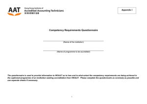 Competency Requirements Questionnaire (Appendix I)