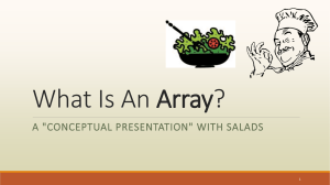 What Is An Array? An Example with Salads