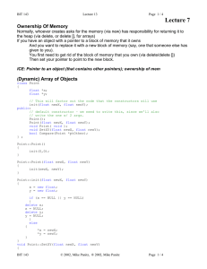 Lecture 7 Ownership Of Memory