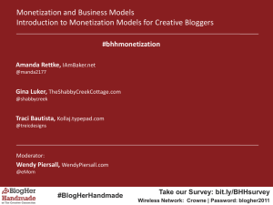 Monetization and Business Models Introduction to Monetization Models for Creative Bloggers #bhhmonetization