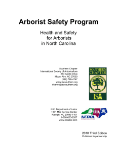 Arborist Safety Program Health and Safety for Arborists in North Carolina
