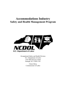 Accommodations Industry Safety and Health Management Program