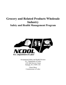 Grocery and Related Products Wholesale Industry Safety and Health Management Program