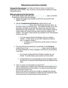 Returning an array from a method