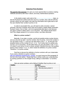 Detecting Prime Numbers