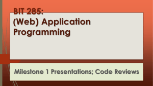 BIT 285 : Web) Application Programming