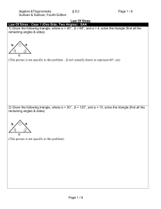 Law of Sines ( 8.2 / 4e ( 10.2 / 3e ))