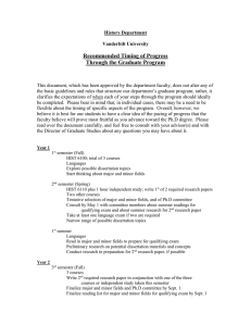 Recommended Timing of Progress Through the Graduate Program