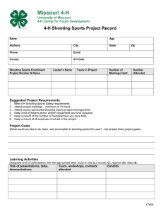 Missouri 4-H 4-H Shooting Sports Project Record University of Missouri