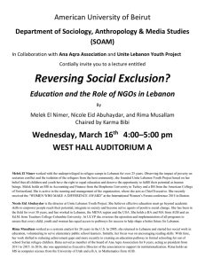 R versing Social Exclusion? Education and the Role of NGOs in Lebanon