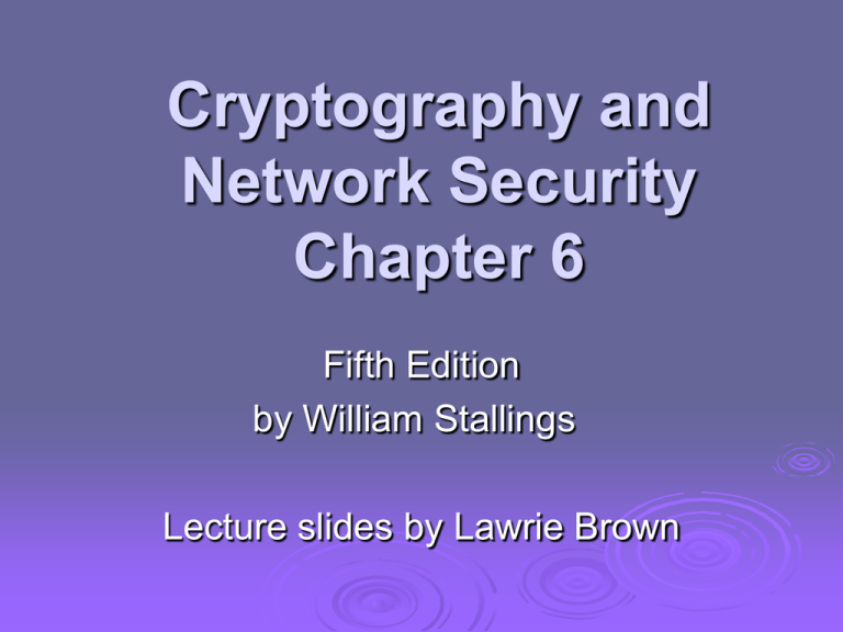 cryptography and network security assignment 6 answers