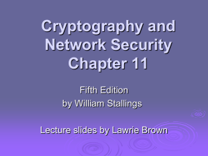 Cryptography and Network Security Chapter 11 Fifth Edition