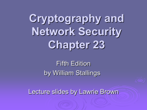 Cryptography and Network Security Chapter 23 Fifth Edition