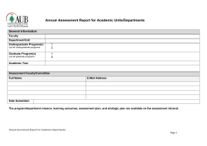   Annual Departmental Assessment Report Template