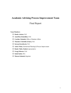 Report of Academic Advising Process Improvement Team