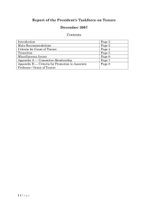 Final Report of AUB Tenure Task Force, December 2007