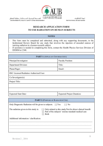 Application for the Use of Radiation on Human Subjects