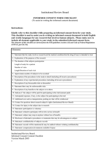 Informed Consent Form Checklist