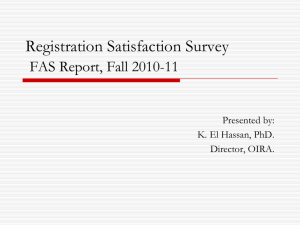 Student Satisfaction Feedback FAS Presentation