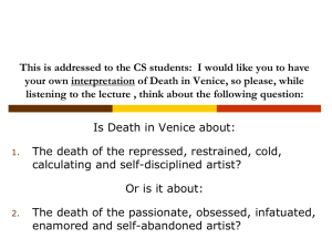 This is addressed to the CS students:  I would... your own interpretation of Death in Venice, so please, while