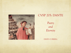 CVSP 205: DANTE Poetry and Eternity