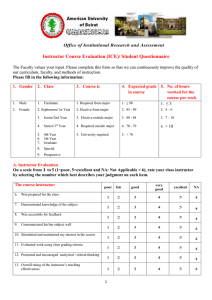 Instructor Course Evaluation (ICE)/ Student Questionnaire