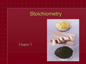 Stoichiometry Chapter 3