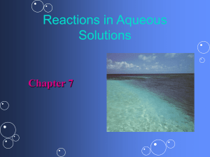 Reactions in aqueous solution