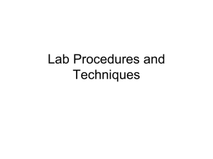 Lab Procedures and Techniques Mr.Langella