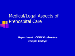 Medical Legal aspects of EMS