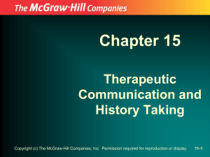 Chapter 15 Therapeutic Communication and History Taking