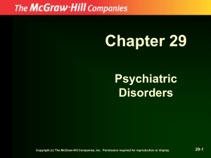 Chapter 29 Psychiatric Disorders 29-1