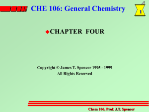 CHE 106: General Chemistry CHAPTER  FOUR  1