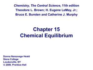 Chapter 15 Chemical Equilibrium Chemistry, The Central Science