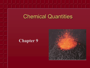 Mole Ratio and chemical quantities