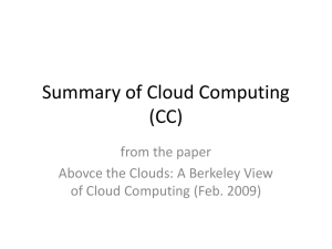Summary of Cloud Computing (CC) from the paper