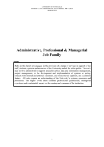 Administrative, Professional and Managerial Job Family